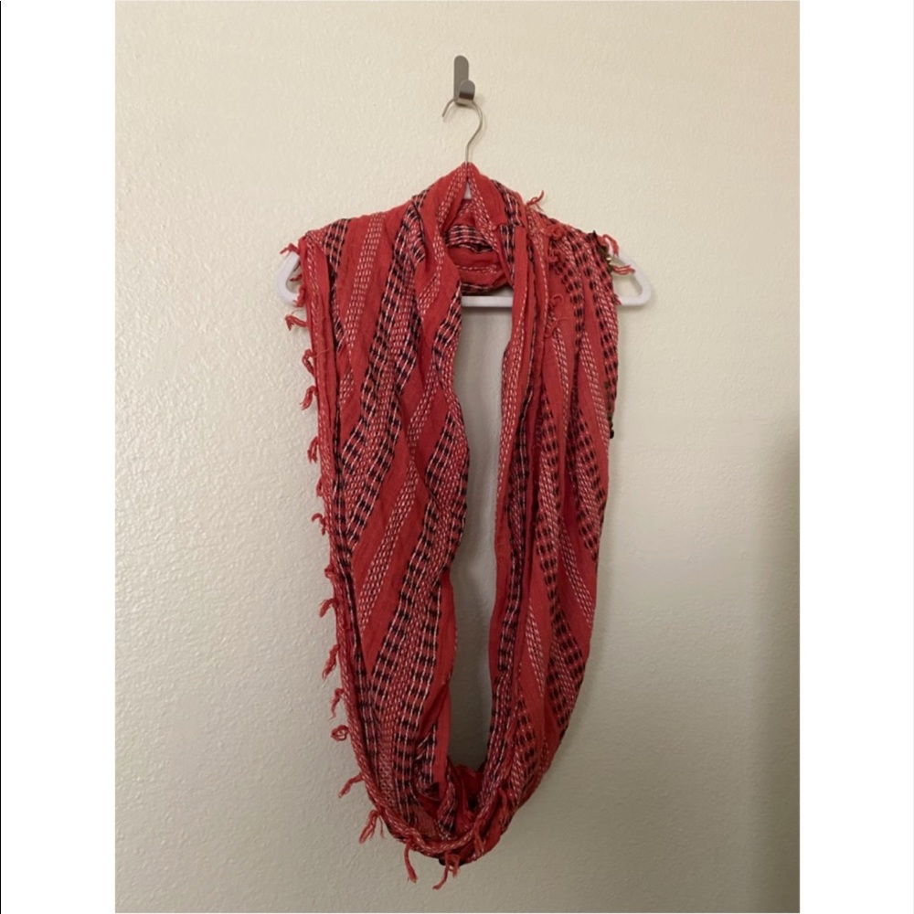 Staring At Stars Red Boho Fringe Cotton Scarf
